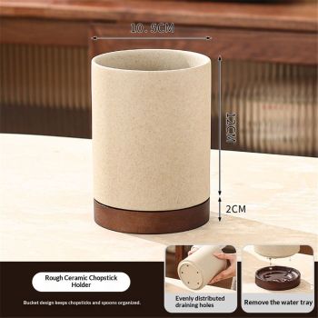 Large Utensil Crock, Ceramic Cooking Utensil Organizer with Countertop-Protection Cork Bottom for Farmhouse Kitchen Decor Christmas Thanksgiving Gift