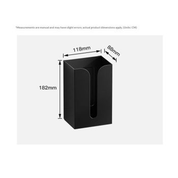 Glove & Tissue Dispenser Holder - Holds Boxes of Gloves, Towels, Wipes, Tissues - Mount onto a Tool Box or in Garages, Workshops and Kitchens (Black)