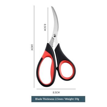 2pcs Stainless steel crayfish specific scissors, multifunctional shrimp back clip crab pliers, household kitchen seafood scissors Seafood Tool, Scissors, Stainless Steel（Red black）