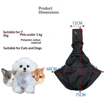 Adjustable Dog Carrier Sling - Hand-Free Dog Carriers for Small Dogs and Cats, Puppy Sling Carrier with Zipper Purse Pocket, Travel Safety Harness, Puppy Essentials (Gray)