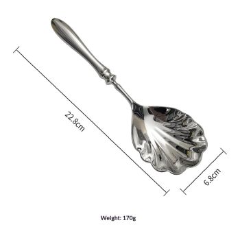 2-piece large service spoon set, 304 stainless steel catering utensils, used for party buffet dinner banquet cooking kitchen foundation, (silver)