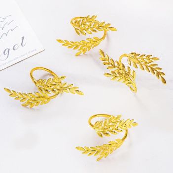 4pcs Curtain Tie Backs, Simple Elegant Leaf Curtain Tieback DIY Decorative Holdbacks Zinc Alloy Twist Drape Holder Clip for Home Office(Gold)