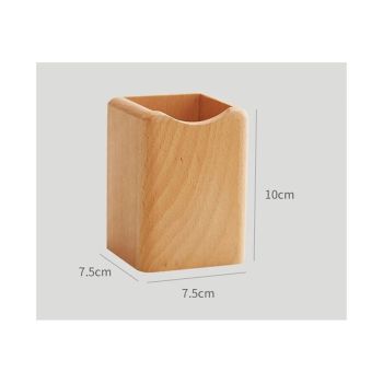 Wood Pen Holder Desk Pencil Holders Wooden Pen and Pencil Organizer Cup for Desktop Pens Stand Holder Cups,Eco Natural Color (natural wood color)