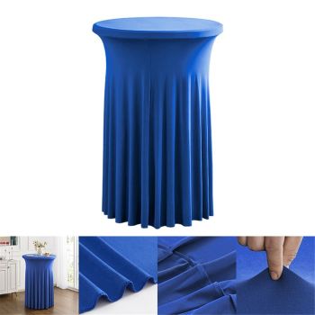 Cocktail Round Stretch  Table Cover Table Skirt High Top Tablecloth Elastic table cover(royal blue 60*110cm)