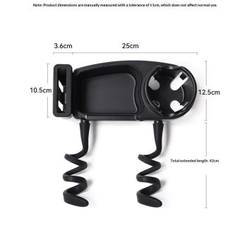 Universal Stroller Snack Tray, 3 in 1 Stroller Cup Holder with Phone Holder and Silicone Flexible Arms Grip, Stroller Tray Attachment