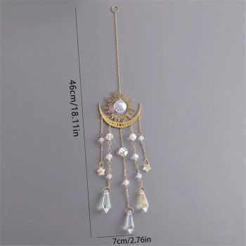 Wind chime colored glass window hanging prism garden backyard ceiling room decoration Christmas home decoration girl birthday gift