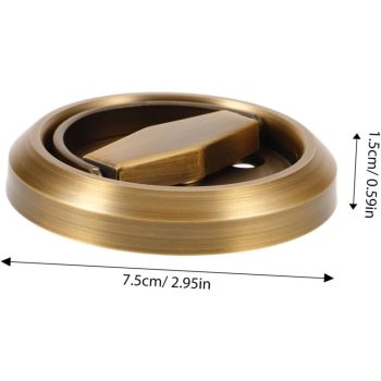 2pcs  Recessed Door Handles, Round Flush Pulls Stainless Steel Furniture Locks Hidden Embedded Fireproof Door Furniture (yellow)