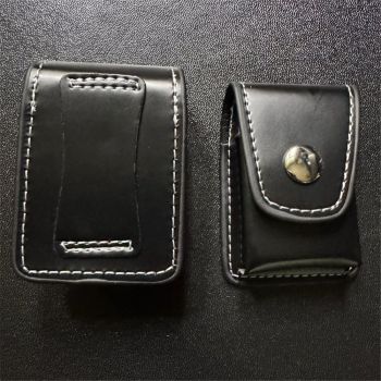 2 Piece Lighter Case Sleeve Pouch Leather Lighters Holder Cover Lighter Storage Organizer  Black