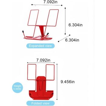 File Sorters Portable Book Holder Adjustable Reading Rest Recipe Cookbook Stand Cell Phone Stand for Cookbook Textbook Tablet Holder ( Red)