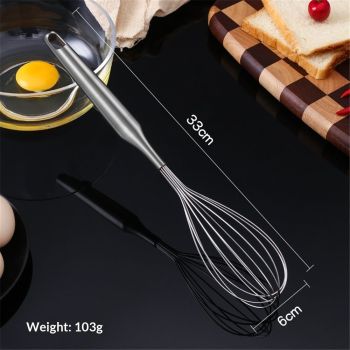 304 Stainless Steel Whisks Egg Beater Egg Mixer Manual Agitator Eco-Friendly Blender Egg Tool Kitchen Gadgets（silvery）