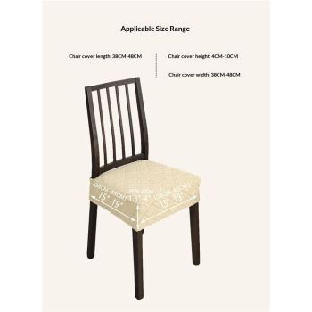 Stretch Dining Chair Seat Covers Set of 4, Soft Removable Washable Seat Covers for Dining Chairs, Dining Room Seat Cover Protector ( Beige)