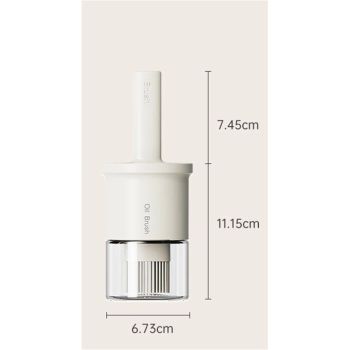 Brush equipped oil bottle set - silicone brush oil bottle for glass grill, barbecue oil bottle, for grilling (white)