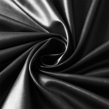 Waterproof PU Leather Stretch Bed Headboard Cover Wipeable Headboard Slipcover Dustproof Bed Head Cover for Bedroom (Black,180CM*70CM)