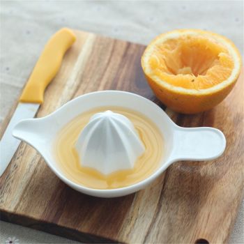 Ceramic Lemon Juicer Reamer Manual Citrus Lime Hand Squeezer Bowl with Handle and Pour Spout, Handheld, Easy to Use and Clean