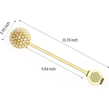 Magnetic Curtain Tiebacks ，tie Backs for Curtains 2 Pack Crystal Flower Curtain Clips for Home Office Decoration Holdbacks (Gold )