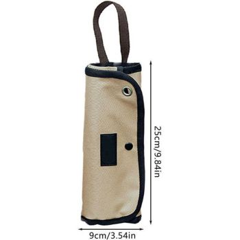 Tableware storage Tableware arranged neatly, at a glance, easy to use portable outdoor Cutlery storage jar (khaki)Storage bag only, tableware not included