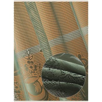 Half curtain lace decoration coffee curtain dust blocking curtain atmosphere curved curtain non perforated partition curtain bedroom（Green200*100cm）