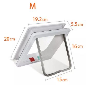 Pets Standard Cat and Small Pet Door,  Magnetic Pet Door Kit White, Weather-Resistant Cat Door for Cats & Doggy（20*19*5cm）