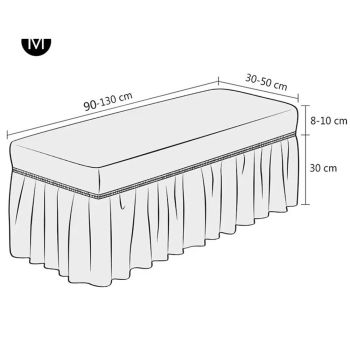 Dining Bench Soft Stretch  with Skirt Polyester Footstool Protector Bubble Lattice Piano Bench Covers for Living Room and Bedroom，M