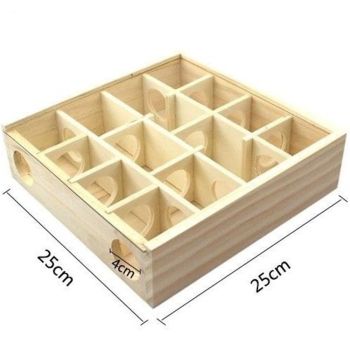 Wooden Hamster Tunnel Maze with Cover, Hideout & Tunnel Exploring Toys for Dwarf Hamsters Mice Small Gerbil