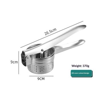 Manual juicer, stainless steel vegetable squeezer, water god, dumpling filling press, lemon orange juicer, mashed potato press（410 juicer - hollowed out design）