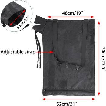 Blower Bag Black Leaf Vacuum Bag Leaf Blower Replacement Bag , Adjustable Leaf Blower Mulcher Bag Bottom Debris Zipper Bag Fallen Leaves Collection Bag 420D