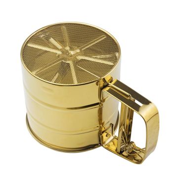 Stainless Steel Fine Mesh Sieve Flour Sifter Flour Cup Sifte A unique gifts for baking enthusiasts (Golden)