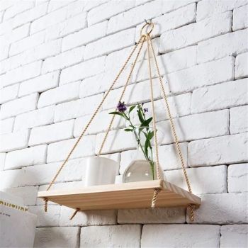 2pcs Hanging Shelves for Indoor Wall and Window - Floating Wall Shelves for Plant Display, Boho Style Home Decor.( 35*14cm)