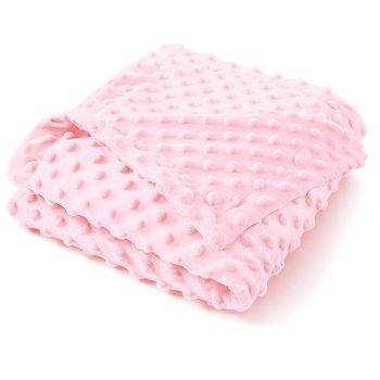 Baby Blanket for Girls, Soft Crib Blanket 95*75cm, Newborn Blankets for Nursery, Stroller, Toddler Bed, Carseat, Double Layer, Pink