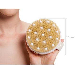 2-Pack Dry Brushing Body Brush for Lymphatic Drainage, Round Dry Exfoliating Brush with Massage Nodes for Cellulite, Dry Skin