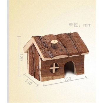 Hamster Wooden Hideout House Natural Pet Rats Climbing Play Hut Hideaway Room for Dwarf Hamster, Mouse, Rat,Gerbil and Other Pet Small Animals（15*11*12cm）