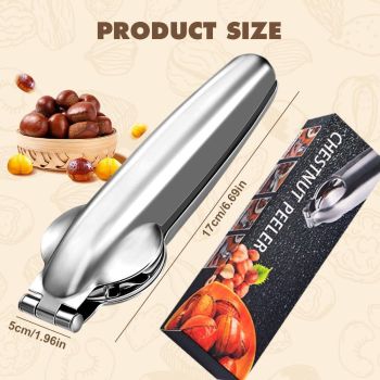 Chestnut Open Clip, Stainless Steel Chestnut Cutter Tool, Kitchen Peeler Clip for Chestnuts, Nut Opener Nut Knife for Pecan Cracker (Classic/2pcs)