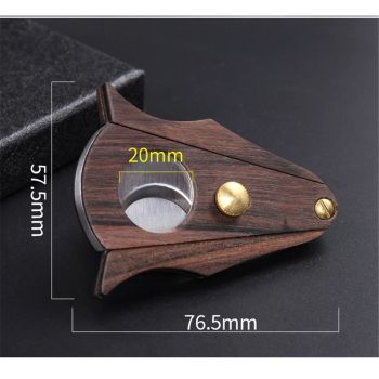 2 pcs Cigar Cutter Lock System Wood Stainless Steel Double Cut Blade Cigar Guillotine Cutter  Bat Sandalwood Noodles