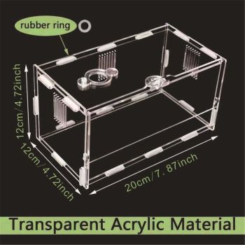 Acrylic Jumping Spider Enclosure Reptile Terrarium with Front Opening Door Reptile Tank for Tarantula Small Reptile