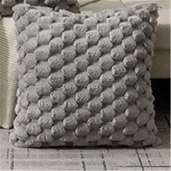 Pack of 2 Super Soft Cozy Decorative Throw Pillow Covers Fuzzy PlushCushion Cover Pillowcase for Sofa Couch Bed Livingroom 18x18 Inch Grey