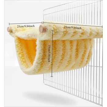 Winter Warm Bird Nest Bed Hanging Hammock Snuggle Hut Parrot House Tent Toy Bird Cage Perch for  Lovebird Cockatoo Finch Hamster Chinchilla Guinea Pig (Yellow)