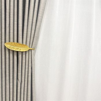 Curtain Tiebacks Gold Vintage Big Leaf Design Curtain Holdbacks Curtain Drapery Holdbacks Tie Back Hook -2pcs(Gold)