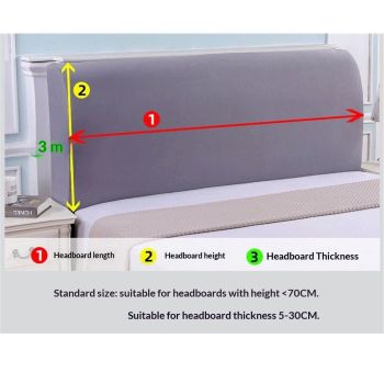 Bed Headboard Cover for Queen King , Stretch Headboard Slipcover Soft Dustproof Protector Cover Bed Head Cover for Bedroom (Grey,150*70cm)