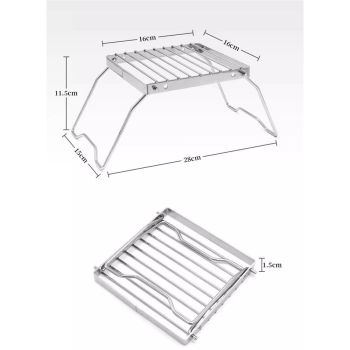 2pcs Folding Campfire Grill, 304 Stainless Steel Portable Campfire Grill Grate Small Camping Campfire Grill Grate Over Fire Pit Camping Grill for Outdoor Backpacking BBQ