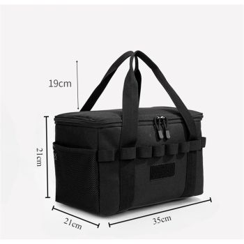 Camping Storage Bag -  Utility Tote Bag Trunk Organizer Camping Storage Bag  Utility Tote Bag Camping Cookware Organizer Trunk Organizer (Black)