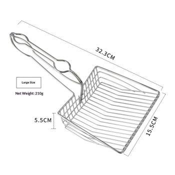 Cat Litter Scoop - Extra Large Heavy Duty Metal Kitty Litter Scoop, Premium Stainless Steel Cat Poop Scooper, Durable Sifting Shovel with Long Handle for Easy Cleanup, Best cat scooper for litter box