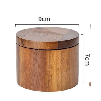 Acacia wood salt jar, solid wood seasoning box, wooden pepper box, kitchen seasoning bottle, salt box, storage seasoning jar(One layer single grid style)