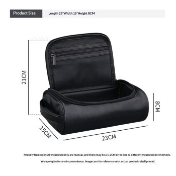 Minimalist Travel Toiletry Organizer Dopp Kit Water-resistant Shaving Bag for Toiletries Accessories, Door Room Essentials, Ideal Chrismas Gifts For Men（Black）