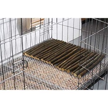 Wooden DIY Toy Rodents Chewing & Climbing Bridge Chinchillas Cage Tunnel/Hideout/Hut/Ramp/Divider for Small Animal Guinea Pig（17*28 natural wood color）