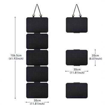 Enamel Lapel Pin Display Panels Organizer with 5 Loose-Leaf Board Pieces, Hanging Brooch Pin Organizer, (Pins Not Included) (Black)