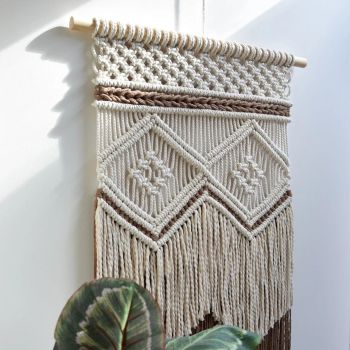 Hanging Tapestry Hand Woven Tapestries Boho Wall Art Decor Home Wall Decor Wall , Brown（40*70cm）