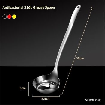 Oil Separating Stainless Steel Soup Ladle/Grease Trap Long Spoon/Fat Separator Serving Spoon/Healthy Lifestyle/Kitchen Accessory