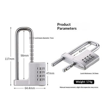 Gym Locker Lock Code Long Adjustable Shackle Lock for, School, Gym, Fences,Child Proof Sliding Code Locks Baby Safety U Shaped for Knob Handle Drawers Closet (Silver)