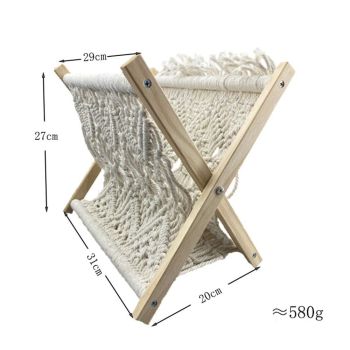 Magazine Rack Boho Storage Holder Standing Basket for Books, Newspapers, Swaddle Blanket, Dorm Essentials, Living Room, Bathroom, Office, Nursery, Home Decor（31*20*27）