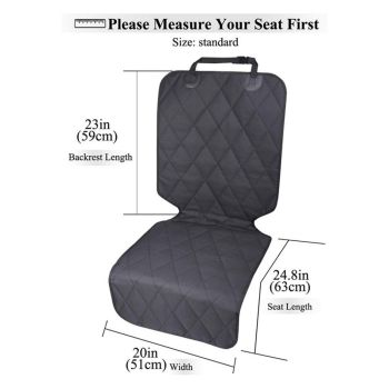 Dog Front Seat Cover  Car Seat Protector for Dog, Car Cover for Pet, Front Single Bucket Captain Chair Protector, Standard, Black, 1Pack